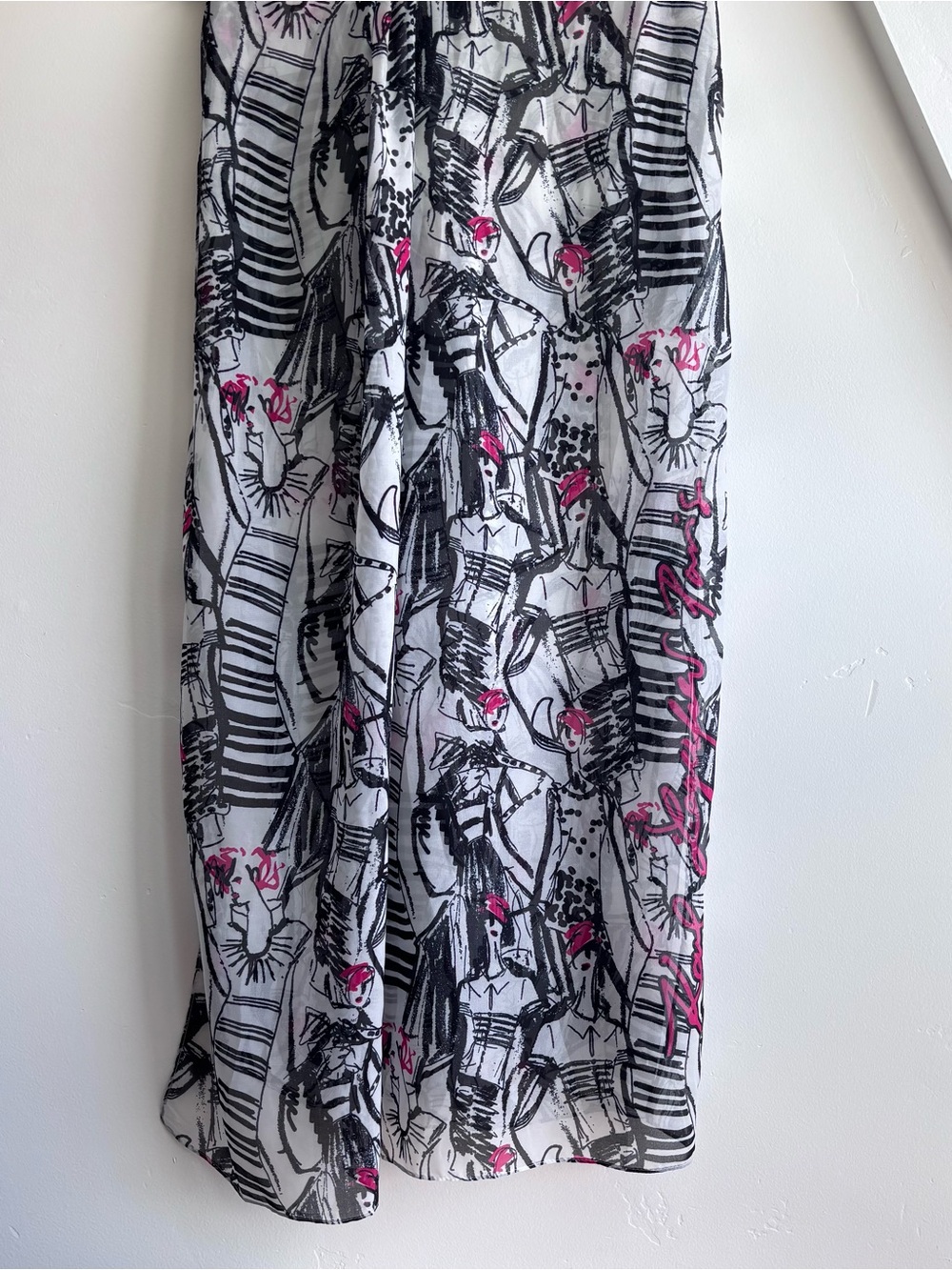 Karl Lagerfeld Paris fashion sketch jewel Print Scarf